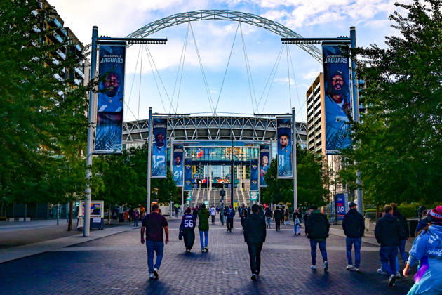 Jacksonville Jaguars v Houston Texans, International Series Fans arriving head of the International Series match between Jacksonville Jaguars and Houston Texans at Wembley Stadium, London, UK on 18 October 2026. Editorial use only , Copyright: xDennisxGoodwinx PSI-25022-0009