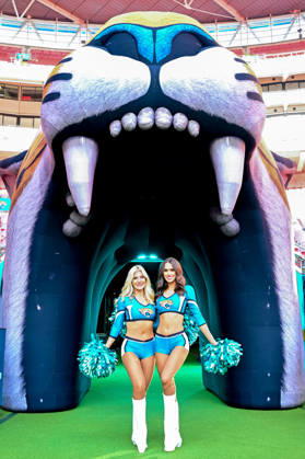 Jacksonville Jaguars v Houston Texans, International Series Jaguars Cheerleaders during the International Series match between Jacksonville Jaguars and Houston Texans at Wembley Stadium, London, UK on 18 October 2026. Editorial use only , Copyright: xDennisxGoodwinx PSI-25022-0016