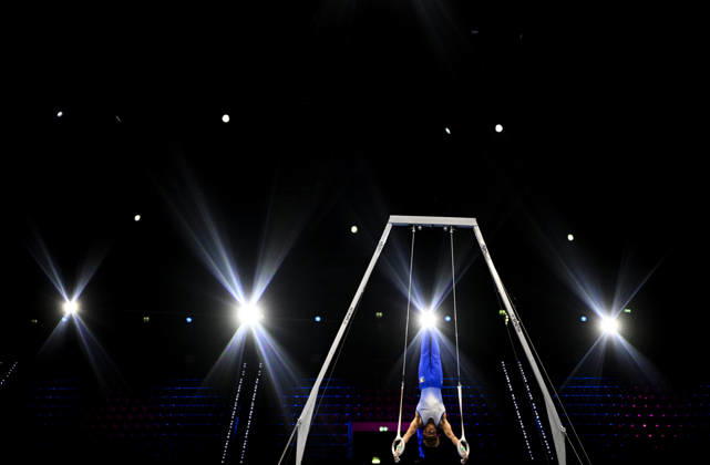 Netherlands Artistic Gymnastics World Championships Qualifiers 9267142 18.10.2026 Italy s Simone Speranza competes on the rings during the men s qualification of the 2026 World Artistic Gymnastics Championships in Rotterdam, the Netherlands. Alexey Filippov Sputnik Rotterdam Netherlands  Copyright: xAlexeyxFilippovx