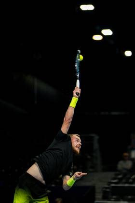 Remy Bertola of Switzerland pictured in action during the European Open ATP, Tennis Herren tennis tournament in Brussels, on Sunday 18 October. This year s edition of the tournament is taking place from 17 to 25 October JASPERxJACOBS  x190192806x