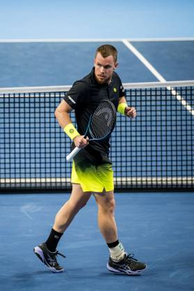 Remy Bertola of Switzerland pictured in action during the European Open ATP, Tennis Herren tennis tournament in Brussels, on Sunday 18 October. This year s edition of the tournament is taking place from 17 to 25 October JASPERxJACOBS  x190192872x
