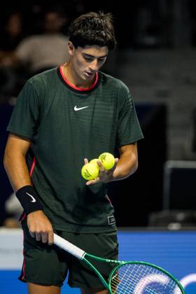 Federico Cina of Italy pictured in action during the European Open ATP, Tennis Herren tennis tournament in Brussels, on Sunday 18 October. This year s edition of the tournament is taking place from 17 to 25 October JASPERxJACOBS  x190192989x