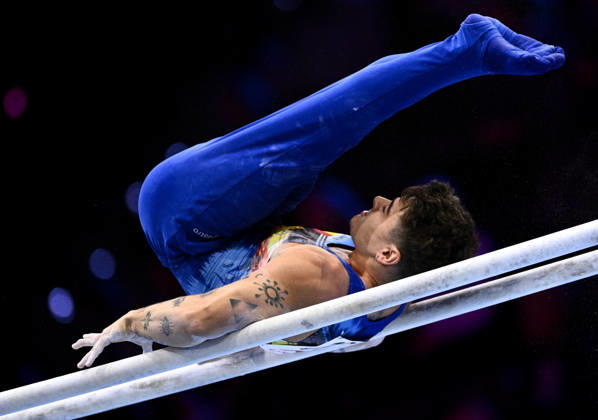Netherlands Artistic Gymnastics World Championships Qualifiers 9267289 18.10.2026 Belgium s Victor Martinez competes on the parallel bars during the men s qualification of the 2026 World Artistic Gymnastics Championships in Rotterdam, the Netherlands. Alexey Filippov Sputnik Rotterdam Netherlands  Copyright: xAlexeyxFilippovx
