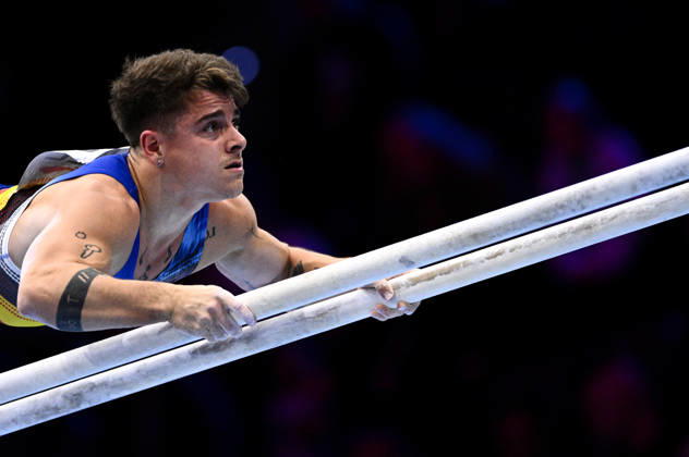 Netherlands Artistic Gymnastics World Championships Qualifiers 9267292 18.10.2026 Belgium s Victor Martinez competes on the parallel bars during the men s qualification of the 2026 World Artistic Gymnastics Championships in Rotterdam, the Netherlands. Alexey Filippov Sputnik Rotterdam Netherlands  Copyright: xAlexeyxFilippovx