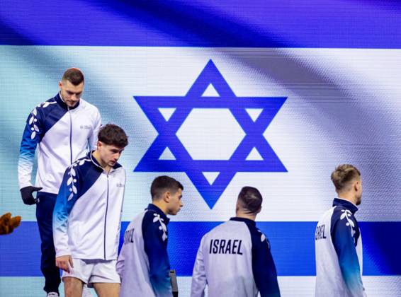 ROTTERDAM - The Israeli gymnasts in action during the qualifications at the World Gymnastics Championships in Rotterdam Ahoy. IRIS VAN DEN BROEK ANP xVIxANPxSportx xxANPxIVx 572832088 originalFilename: 572832088.jpg