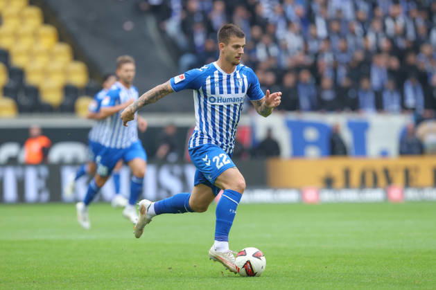 16.10.2026, xtgx, Fussball 2. Bundesliga, SG Dynamo Dresden - 1. FC Magdeburg, v.l. Mateusz Zukowski (Magdeburg, 22) (DFL DFB REGULATIONS PROHIBIT ANY USE OF PHOTOGRAPHS as IMAGE SEQUENCES and or QUASI-VIDEO) Dresden