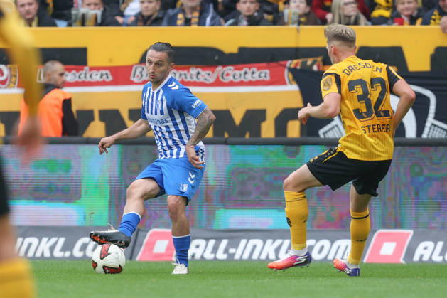 16.10.2026, xtgx, Fussball 2. Bundesliga, SG Dynamo Dresden - 1. FC Magdeburg, v.l. Baris Atik (Magdeburg, 23) (DFL DFB REGULATIONS PROHIBIT ANY USE OF PHOTOGRAPHS as IMAGE SEQUENCES and or QUASI-VIDEO) Dresden