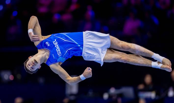 ROTTERDAM - Ron Ortal (ISR) in action during the qualifications at the World Gymnastics Championships in Rotterdam Ahoy. IRIS VAN DEN BROEK ANP xVIxANPxSportx xxANPxIVx 572834730 originalFilename: 572834730.jpg