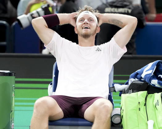 (261018) -- SHANGHAI, Oct. 18, 2026 -- Alejandro Davidovich Fokina of Spain reacts after the men s singles final match against Rafael Jodar of Spain at the 2026 ATP, Tennis Herren tour Shanghai Masters tennis tournament in Shanghai, China, Oct. 18, 2026. ) (SP)CHINA-SHANGHAI-TENNIS-SHANGHAI MASTERS-MEN S SINGLES (CN) WangxXiang 