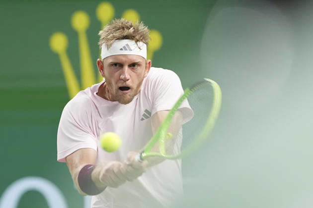 (261018) -- SHANGHAI, Oct. 18, 2026 -- Alejandro Davidovich Fokina of Spain hits a return during the men s singles final match against Rafael Jodar of Spain at the 2026 ATP, Tennis Herren tour Shanghai Masters tennis tournament in Shanghai, China, Oct. 18, 2026. ) (SP)CHINA-SHANGHAI-TENNIS-SHANGHAI MASTERS-MEN S SINGLES (CN) WangxXiang 