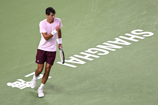 (261018) -- SHANGHAI, Oct. 18, 2026 -- Rafael Jodar of Spain celebrates during the men s singles final match against Alejandro Davidovich Fokina of Spain at the 2026 ATP, Tennis Herren tour Shanghai Masters tennis tournament in Shanghai, China, Oct. 18, 2026. ) (SP)CHINA-SHANGHAI-TENNIS-SHANGHAI MASTERS-MEN S SINGLES (CN) ChenxHaoming 