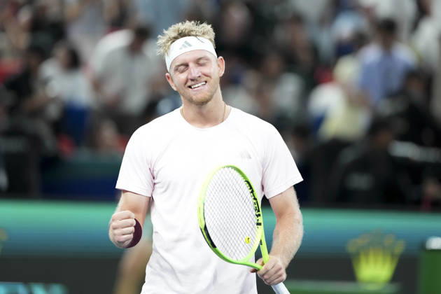 (261018) -- SHANGHAI, Oct. 18, 2026 -- Alejandro Davidovich Fokina of Spain celebrates after the men s singles final match against Rafael Jodar of Spain at the 2026 ATP, Tennis Herren tour Shanghai Masters tennis tournament in Shanghai, China, Oct. 18, 2026. ) (SP)CHINA-SHANGHAI-TENNIS-SHANGHAI MASTERS-MEN S SINGLES (CN) WangxXiang 
