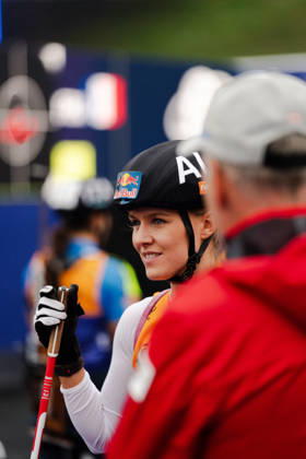 18.10.2026, GER, Biathlon, Frauen, IBU Biathlon Loop One Festival 2026, Saison 2026 2027, Super Sprint Qualifikation Damen Heat 1-4 Anna Gandler ( AUT, 50 ) im Portrait beim Aufwärmen München Olympiapark Bayern Deutschland Copyright: xNordphoto Vux