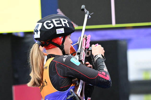 BIATHLON - TANNHEIMER Julia GER bei der Qualifikation Super Sprint der Damen Herren während des Loop One Biathlon Opening Festival im Olypiapark München am 18.10.2026, Deutschland, Bayern München Hans-Jochen-Vogel-Platz Olypiapark Bayern Deutschland
