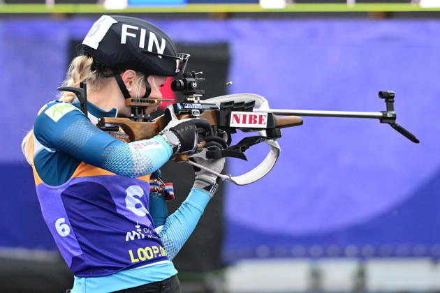 BIATHLON - HAMALAINEN Inka FIN bei der Qualifikation Super Sprint der Damen Herren während des Loop One Biathlon Opening Festival im Olypiapark München am 18.10.2026, Deutschland, Bayern München Hans-Jochen-Vogel-Platz Olypiapark Bayern Deutschland