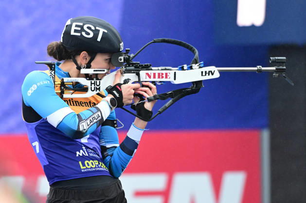 Sport Bilder des Tages BIATHLON - KUELM Susan EST bei der Qualifikation Super Sprint der Damen Herren während des Loop One Biathlon Opening Festival im Olypiapark München am 18.10.2026, Deutschland, Bayern München Hans-Jochen-Vogel-Platz Olypiapark Bayern Deutschland