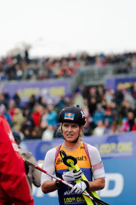 18.10.2026, GER, Biathlon, Frauen, IBU Biathlon Loop One Festival 2026, Saison 2026 2027, Super Sprint Qualifikation Damen Heat 1-4 Anna Gandler ( AUT, 50 ) im Portrait München Olympiapark Bayern Deutschland Copyright: xNordphoto Vux