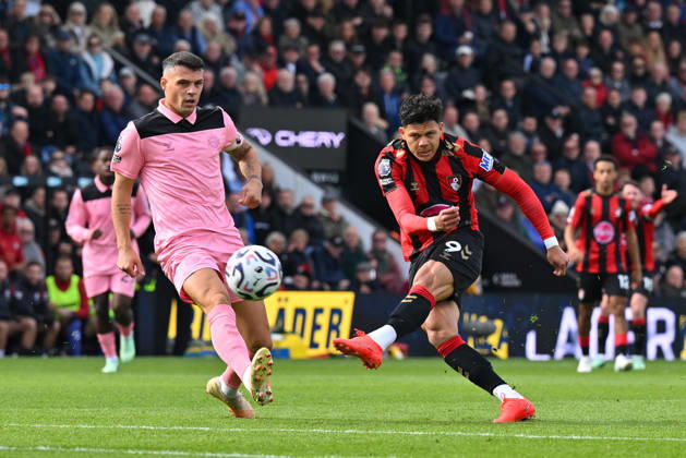 Bournemouth v Sunderland, Premier League Evanilson (9) of AFC Bournemouth shoots at goal during the Premier League match between Bournemouth and Sunderland at the Vitality Stadium, Bournemouth, UK on 18 October 2026. Bournemouth Vitality Stadium Dorset UK Editorial use only DataCo restrictions apply See www.football-dataco.com , Copyright: xGrahamxHuntx PSI-25032-0050
