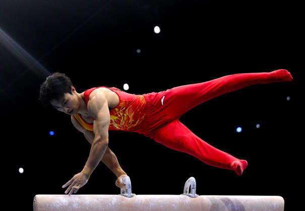 Netherlands Artistic Gymnastics World Championships Qualifiers 9267371 18.10.2026 China s Tian Hao competes on the pommel horse during the men s qualification of the 2026 World Artistic Gymnastics Championships in Rotterdam, the Netherlands. Alexey Filippov Sputnik Rotterdam Netherlands  Copyright: xAlexeyxFilippovx