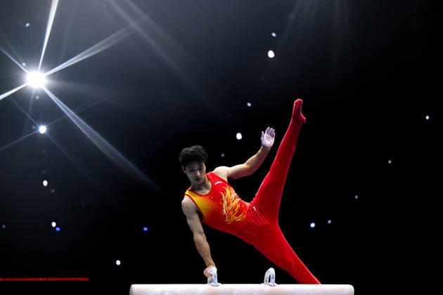 Netherlands Artistic Gymnastics World Championships Qualifiers 9267373 18.10.2026 China s Tian Hao competes on the pommel horse during the men s qualification of the 2026 World Artistic Gymnastics Championships in Rotterdam, the Netherlands. Alexey Filippov Sputnik Rotterdam Netherlands  Copyright: xAlexeyxFilippovx