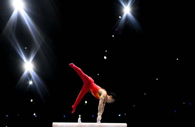 Netherlands Artistic Gymnastics World Championships Qualifiers 9267375 18.10.2026 China s Tian Hao competes on the pommel horse during the men s qualification of the 2026 World Artistic Gymnastics Championships in Rotterdam, the Netherlands. Alexey Filippov Sputnik Rotterdam Netherlands  Copyright: xAlexeyxFilippovx