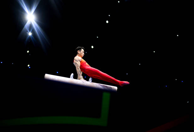 Netherlands Artistic Gymnastics World Championships Qualifiers 9267384 18.10.2026 China s Zou Jingyuan competes on the pommel horse during the men s qualification of the 2026 World Artistic Gymnastics Championships in Rotterdam, the Netherlands. Alexey Filippov Sputnik Rotterdam Netherlands  Copyright: xAlexeyxFilippovx