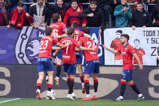October 18, 2026, Pamplona, Navarra, SPAIN: Jonathan Dubasin of CA Osasuna celebrates after scoring the team s first goal which was later disallowed by VAR during the LaLiga EA Sports match between CA Osasuna and Real Racing Club de Santander at El Sadar on October 18, 2026, in Pamplona, Spain. CA Osasuna V Racing De Santander - LaLiga EA Sports  - ZUMAa181 20261018_zaa_a181_104 Copyright: xRicardoxLarreinax