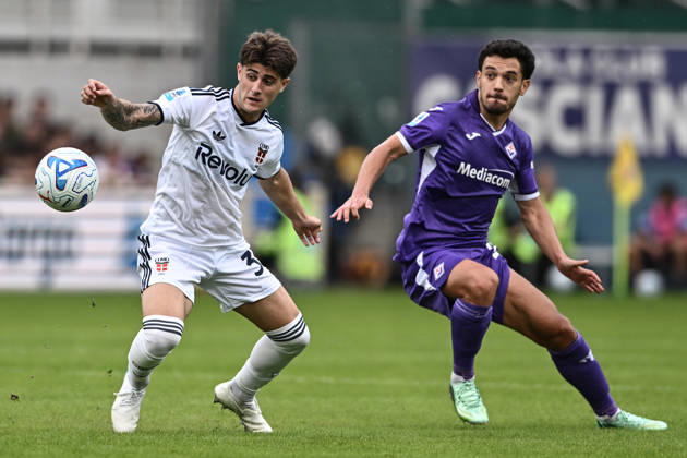 Mp Firenze 18 10 2026 - campionato di calcio serie A Fiorentina-Como foto Matteo Papini Image nella foto: Mattia Liberali-Pedro Goncalves 