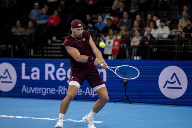 TENNIS : ATP, Tennis Herren 250 - Grand Tennis AURA - Decines (France) 18 10 2026 Kyrian JACQUET (FRA) vs Sascha GUEYMARD WAYENBURG (FRA) during the qualifying tournament of the Auvergne Rhône-Alpes Grand Prix at the LDLC Arena in Décines on October 18, 2026. Photo Sandrine Thesillat PsNewZ Copyright: xSandrinexTHESILLATx
