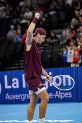 TENNIS : ATP, Tennis Herren 250 - Grand Tennis AURA - Decines (France) 18 10 2026 Kyrian JACQUET (FRA) vs Sascha GUEYMARD WAYENBURG (FRA) during the qualifying tournament of the Auvergne Rhône-Alpes Grand Prix at the LDLC Arena in Décines on October 18, 2026. Photo Sandrine Thesillat PsNewZ Copyright: xSandrinexTHESILLATx