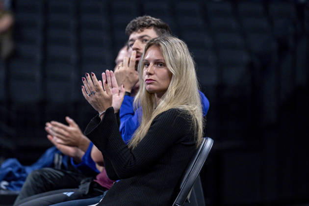 TENNIS : ATP, Tennis Herren 250 - Grand Tennis AURA - Decines (France) 18 10 2026 Célia Vaudiau supports Kyrian JACQUET during the qualifying tournament of the Auvergne Rhône-Alpes Grand Prix at the LDLC Arena in Décines on October 18, 2026. Photo Sandrine Thesillat PsNewZ Copyright: xSandrinexTHESILLATx