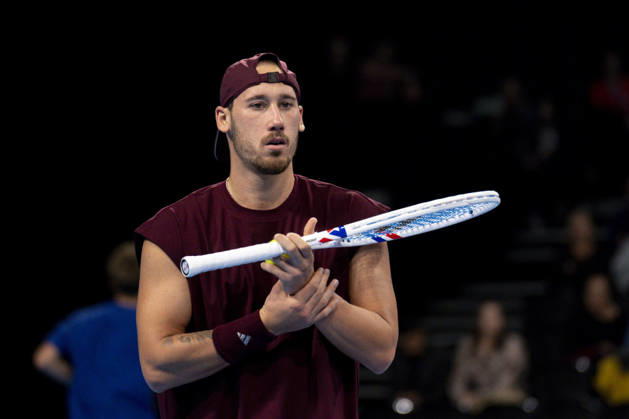 TENNIS : ATP, Tennis Herren 250 - Grand Tennis AURA - Decines (France) 18 10 2026 Kyrian Jacquet (Fra) faces Sascha Gueymard (FRA) during the qualifying tournament of the Auvergne Rhône-Alpes Grand Prix at the LDLC Arena in Décines on October 18, 2026. Photo Sandrine Thesillat PsNewZ  Copyright: xSandrinexTHESILLATx