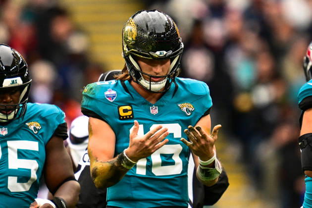 Jacksonville Jaguars v Houston Texans, International Series Trevor Lawrence (16) of Jacksonville Jaguars during the International Series match between Jacksonville Jaguars and Houston Texans at Wembley Stadium, London, UK on 18 October 2026. Editorial use only , Copyright: xDennisxGoodwinx PSI-25022-0077