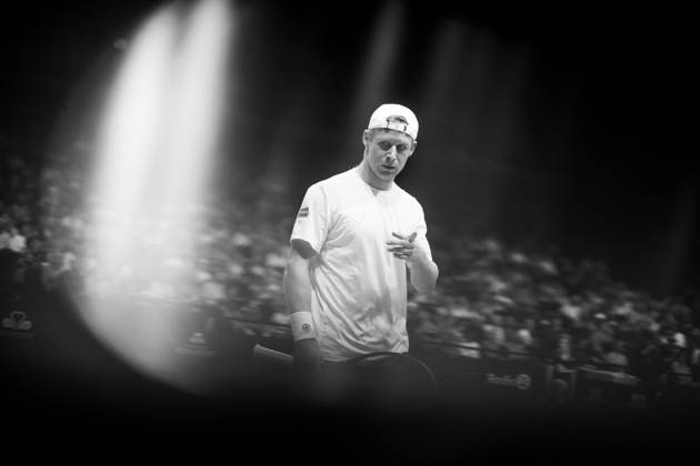 Gauthier Onclin of Belgium pictured in action during the European Open ATP, Tennis Herren tennis tournament in Brussels, on Sunday 18 October. This year s edition of the tournament is taking place from 17 to 25 October JASPERxJACOBS x190208594x