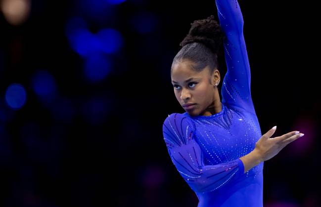 ROTTERDAM - Skye Blakely (USA) in action during the qualifications at the World Gymnastics Championships in Rotterdam Ahoy. IRIS VAN DEN BROEK ANP xVIxANPxSportx xxANPxIVx 572846492 originalFilename: 572846492.jpg