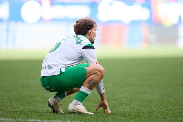 October 18, 2026, Pamplona, Navarra, SPAIN: Pablo Ramon of Real Racing Club de Santander reacts during the LaLiga EA Sports match between CA Osasuna and Real Racing Club de Santander at El Sadar on October 18, 2026, in Pamplona, Spain. Pamplona SPAIN - ZUMAa181 20261018_zaa_a181_119 Copyright: xRicardoxLarreinax