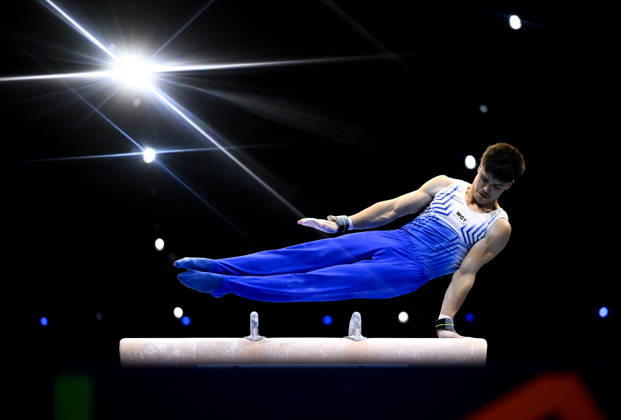 Netherlands Artistic Gymnastics World Championships Qualifiers 9267548 18.10.2026 Belarus Daniil Tvardouski competes on the pommel horse during the men s qualification of the 2026 World Artistic Gymnastics Championships in Rotterdam, the Netherlands. Alexey Filippov Sputnik Rotterdam Netherlands  Copyright: xAlexeyxFilippovx