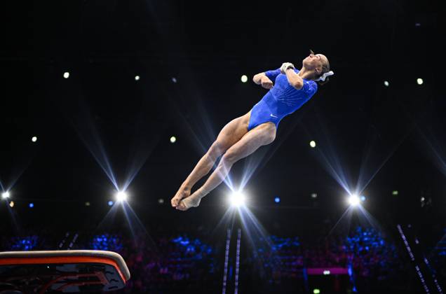 Netherlands Artistic Gymnastics World Championships Qualifiers 9267608 18.10.2026 Claire Pease of the United States competes on the vault during the women s qualification at the 2026 World Artistic Gymnastics Championships in Rotterdam, the Netherlands. Alexey Filippov Sputnik Rotterdam Netherlands  Copyright: xAlexeyxFilippovx