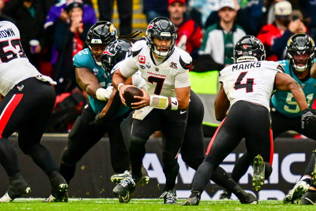 Jacksonville Jaguars v Houston Texans, International Series C.J. Stroud (7) of Houston Texans runs with the ball during the International Series match between Jacksonville Jaguars and Houston Texans at Wembley Stadium, London, UK on 18 October 2026. Editorial use only , Copyright: xDennisxGoodwinx PSI-25022-0097
