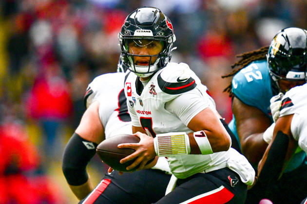 Jacksonville Jaguars v Houston Texans, International Series C.J. Stroud (7) of Houston Texans has the ball during the International Series match between Jacksonville Jaguars and Houston Texans at Wembley Stadium, London, UK on 18 October 2026. Editorial use only , Copyright: xDennisxGoodwinx PSI-25022-0105