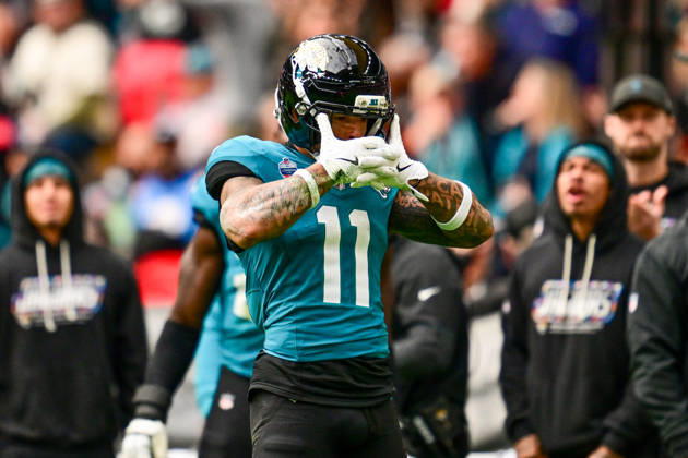 Jacksonville Jaguars v Houston Texans, International Series Parker Washington (11) of Jacksonville Jaguars during the International Series match between Jacksonville Jaguars and Houston Texans at Wembley Stadium, London, UK on 18 October 2026. Editorial use only , Copyright: xDennisxGoodwinx PSI-25022-0113