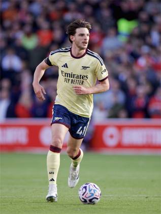 RECORD DATE NOT STATED Football - FA Premier League - Nottingham Forest FC v Arsenal FC NOTTINGHAM, ENGLAND - Sunday, October 18, 2026: Arsenal s Declan Rice during the FA Premier League match between Nottingham Forest FC and Arsenal FC at the City Ground. (Photo by David Rawcliffe Propaganda) NOTTINGHAM City Ground NOTTINGHAMSHIRE ENGLAND  Copyright: xDavidxRawcliffex 2026-10-18-Notts_Forest_Liverpool-023