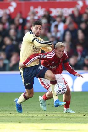 Kai Havertz of Arsenal and Xaver Schlager of Nottingham Forest Nottingham Forest v Arsenal, Premier League, Football, City Ground, Nottingham, UK - 18 Oct 2026Nottingham City Ground United Kingdom EDITORIAL USE ONLY No use with unauthorised audio, video, data, fixture lists, club league logos or live services. Online in-match use limited to 120 images, no video emulation. No use in betting, games or single club league player publications.  Copyright: xRYANxBROWNE Shutterstockx 17222656an