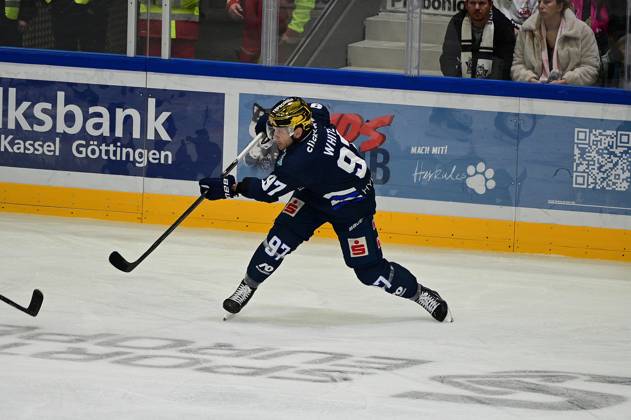 18.10.2026 xkhx Kassel, Probonio Arena Eishockey DEL 2 Playoff Saison 2026 2027 Kassel Huskies - EV Landshut Freisteller Matt White (97, Kassel Huskies)