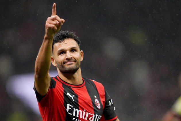 Sport Bilder des Tages AC Milan s Gonçalo Ramos celebrates after scoring 1-0 during the Serie A soccer match between AC Milan and Atalanta BC at the Giuseppe Meazza Stadium in Milan, Italy - October 18, 2026. - Soccer  Copyright: xFabioxFerrari LaPressex