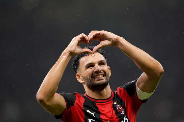 AC Milan s Gonçalo Ramos celebrates after scoring 1-0 during the Serie A soccer match between AC Milan and Atalanta BC at the Giuseppe Meazza Stadium in Milan, Italy - October 18, 2026. - Soccer  Copyright: xFabioxFerrari LaPressex
