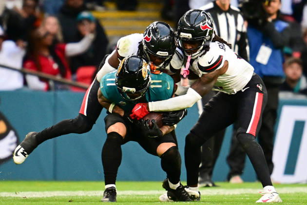 Jacksonville Jaguars v Houston Texans, International Series Parker Washington (11) of Jacksonville Jaguars during the International Series match between Jacksonville Jaguars and Houston Texans at Wembley Stadium, London, UK on 18 October 2026. Editorial use only , Copyright: xDennisxGoodwinx PSI-25022-0127