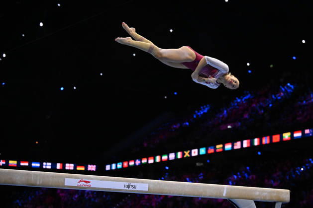 IPA89865426 - MANECA-VOINEA Sabrina (ROU) on the balance beam during the 54th Artistic Gymnastics World Championships in Rotterdam, Netherlands, October 18, 2026  Copyright: xFilippoxTomasi IPAxSportx xx IPA89865426 IPA89865426