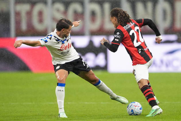 AC Milan s Diego Moreira during the Serie A soccer match between AC Milan and Atalanta BC at the Giuseppe Meazza Stadium in Milan, Italy - October 18, 2026. - Soccer  Copyright: xFabioxFerrari LaPressex