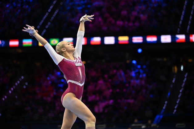 IPA89865443 - MANECA-VOINEA Sabrina (ROU) floor routine at the 54th Artistic Gymnastics World Championships, Gymnastics in Rotterdam, Netherlands, October 18, 2026  Copyright: xFilippoxTomasi IPAxSportx xx IPA89865443 IPA89865443